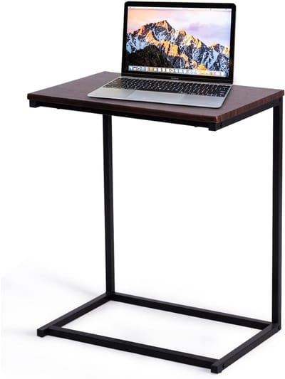 COSTWAY Bijzettafel, MDF-plaat, metaal, bruin, 55 x 35 x 65 cm