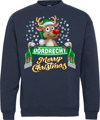 Kersttrui Dordrecht | Foute Kersttrui Dames Heren | Kerstcadeau | FC Dordrecht supporter | Navy | maat 104/116