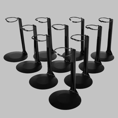 Poppenstandaard Set - Actiefiguur Houders - Poppen Presenteren - In Hoogte Verstelbaar - Voor Poppen 20-35cm - Zwart
