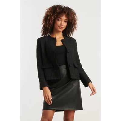 Smashed Lemon Zwart tweed jasje |