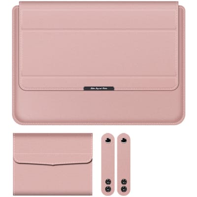 13/14 Inch 3 in 1 Laptop Sleeve Case Waterdicht PVC Opvouwbare Standaard Polssteun Beschermende Notebook for 13-14 rosé gouden kleur
