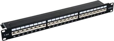 Schakelpaneel CAT7 - Netwerk Paneel - Netwerk Organiseren - 24 Poort 1U - 19 Inch - Zwart