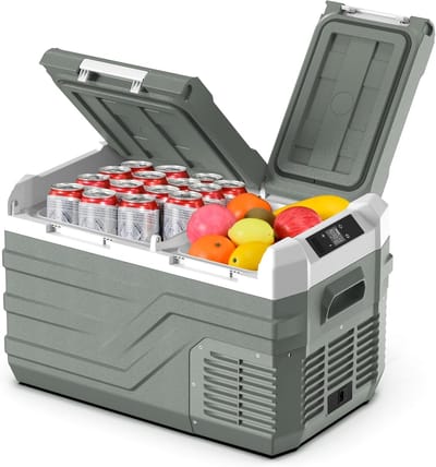Elektrische Compressor Koelbox 22 Liter – Draagbare Koelkast voor Auto, Camper en Camping – 12V/24V/230V – Koelt tot -20°C – Met Digitaal Display