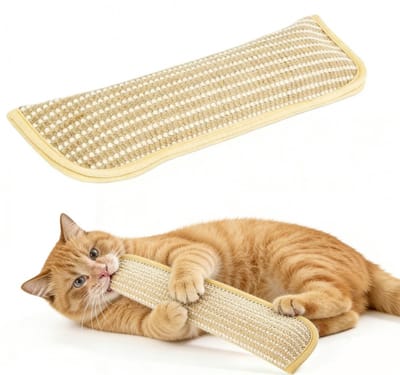 ECTEATOY® Natuurlijk Kattenkruid Speelgoed Kussen -Linnen Krabspeelgoed en Kauwkussen Vol met Catnip voor Kittens en Volwassen Katten - 34x9,5 cm