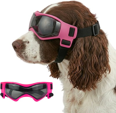 MAGICSHE Hondenbril Met Verstelbare Elastische Band - Zonnebril Hond Uv Voor Kleine En Middelgrote Honden Roze M