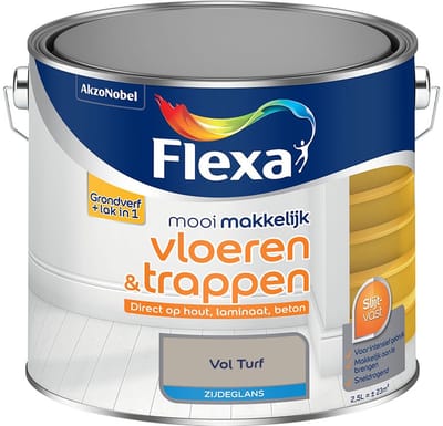 Flexa - Mooi Makkelijk Vloeren & Trappen Zijdeglans - Vol Turf - Mengverf - 2,5 L