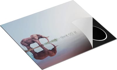 Chefcare Inductie Beschermer Olifant bij het Water - 60x50 cm - Afdekplaat Inductie - Kookplaat Beschermer - Inductie Mat