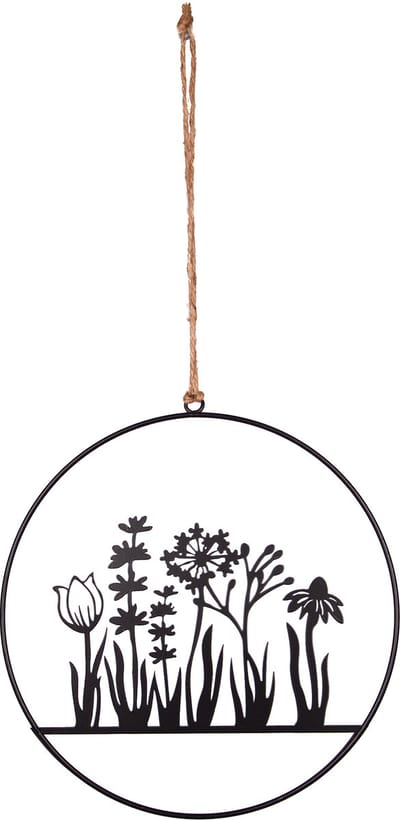 UNUS® Hanger bloemenornament metaal ophangen zwart decoratie voor ramen of muren
