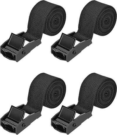 Spanbanden - 1.5 meter - Fiets spanbanden met klemgesp - 4 stuks - Sjorbanden - klemgesp - Fiets spanbanden met metalen gesp voor fietsdrager - Sjorbanden - Bevestigingsriemen