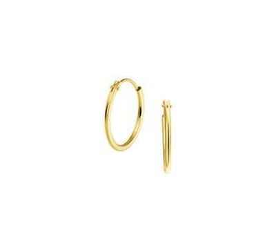 14K Geelgouden oorringen ronde buis 15mm - 4020703