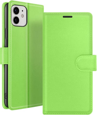 Zanae, Hoesje geschikt voor iPhone 12 / 12 Pro - Wallet Case & Magneetsluiting, Groen