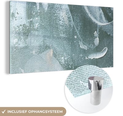 MuchoWow® Glasschilderij 40x20 cm - Schilderij acrylglas - Acrylverf - Abstract - Design - Foto op glas - Schilderijen