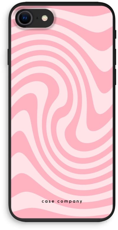 Case Company® - Hoesje geschikt voor iPhone SE 2020 hoesje - Swirl Roos - Biologisch Afbreekbaar Telefoonhoesje - Bescherming alle Kanten en Schermrand