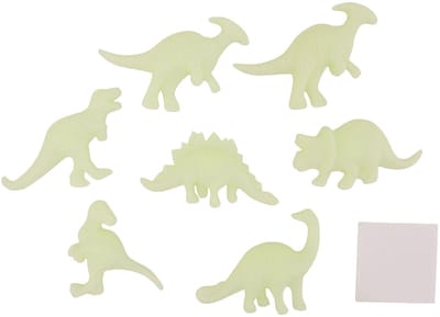 Glow in the dark - 3D - muur - dino's - dinosaurus - 7 delig