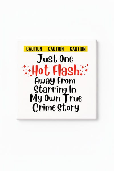 Grappige Hot Flash Keramische Tegel – True Crime Story Quote Decoratieve Cadeau Tegel voor Vrouwen en Humor Liefhebbers