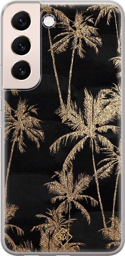 Casimoda® hoesje - Geschikt voor Samsung S22 Plus - Palmbomen - Backcover - Siliconen/TPU - Zwart