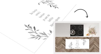 Keukenloper - Loper keuken - Moederdag cadeau - Oma -kind - Grootmoeder - zwart wit - 120x50 cm - Keukenloper vinyl