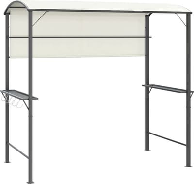vidaXL - Prieel - met - dak - 220x110x200 - cm - crèmekleurig