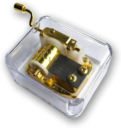 Acryl Muziekdoos - Decoratief Accessoire - Melodie Afspelen - Handslinger Mechanisme - 8x5x3 cm - Helder