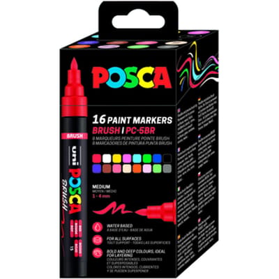 POSCA Paintmarker - Uni Mitsubishi Pencil - PC-5BR brushpunt m ass 16st
