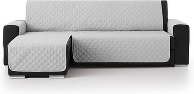 Belmarti Duo chaise-longue bankbeschermer - 200 cm - Lichtgrijs