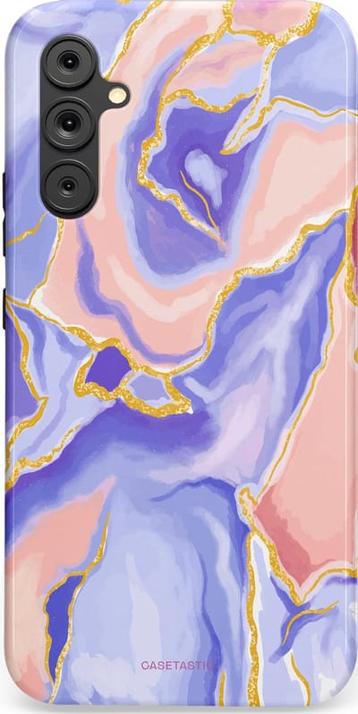 Casetastic hoesje geschikt voor Samsung Galaxy A34 (2023) 5G - Dubbellaagse bescherming - Riviergloed - Fashion Case - Lavendel Lichtgrijs Zand Lichtroze
