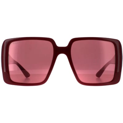 Gucci vierkant dames bordeauxrood met zilver spiegel GG1692S