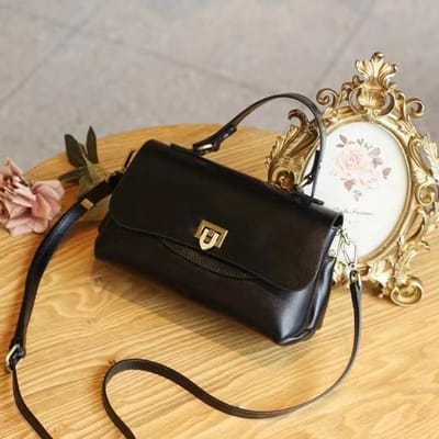 Echt Lederen Handtas voor Dames Nieuwe Retro Temperament OL Kantoor Dames Tas Brede Mode Multi-tas Enkel-schouder Crossbody Tas black