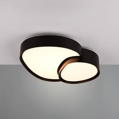 TRIO RISE - Plafondlamp - Zwart mat - incl. 1x SMD 21W - Geintergreerde dimmer - Memory functie - Lichtkleur instelbaar