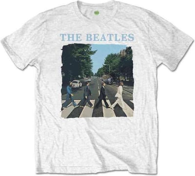 The Beatles - Abbey Road And Logo Heren T-shirt - S - Wit