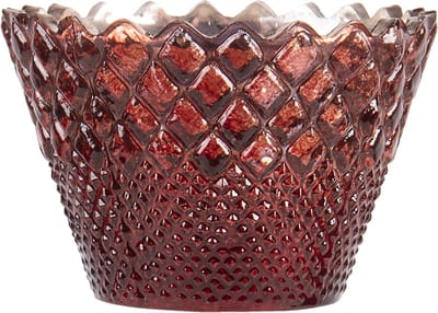 Clayre & Eef Theelichthouder Ø 10x7 cm Rood Glas