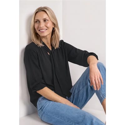 Blouse met lange mouwen en strikdetail