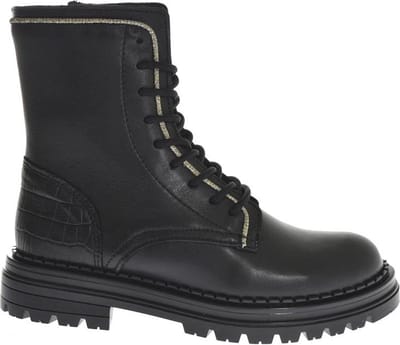 Hip H1701 234 10CO Zwart Combi Meisjes Veterboot - Zwart - 33