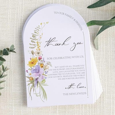50x Bruiloft Bedankkaarten Plaatskaartjes Receptie - Dank U Kaarten Diner Decoratie