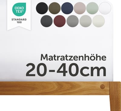 Blumtal Boxspring Hoeslaken - 180 tot 200 x 200 tot 220 cm - Matrashoogte 20 tot 40 cm - Katoenen Hoeslaken - Boxspring en Waterbed - Oeko-TEX gecertificeerd - Wit
