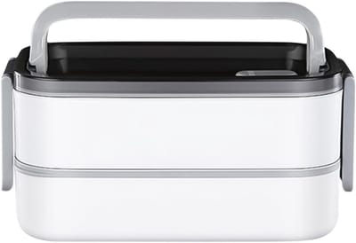 Geïsoleerde Voedselcontainer - Thermische Lunchbox - Maaltijden Warm Houden - Dubbellaags Compartiment - 23.3 x 12.9 x 11.6 cm - Grijs
