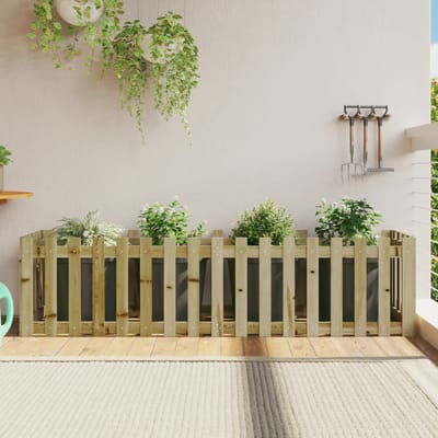 vidaXL - Plantenbak - verhoogd - hekontwerp - 200x50x50 - cm - geïmpregneerd - hout