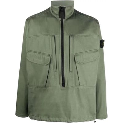 Veste zippée avec écusson boussole Stone Island Verte Homme Vêtements d'extérieur 751510802-V0055 XXL gray