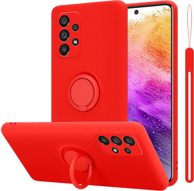 Cadorabo Hoesje geschikt voor Samsung Galaxy A73 5G in LIQUID ROOD - Beschermhoes van flexibel TPU silicone Case Cover met ring