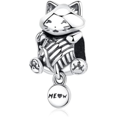 Originele 925 Sterling Zilveren Bedel Hond Puppy Kat Poot Hanger Bedels Passen Armbanden Kettingen Diy Sieraden voor Vrouwen white
