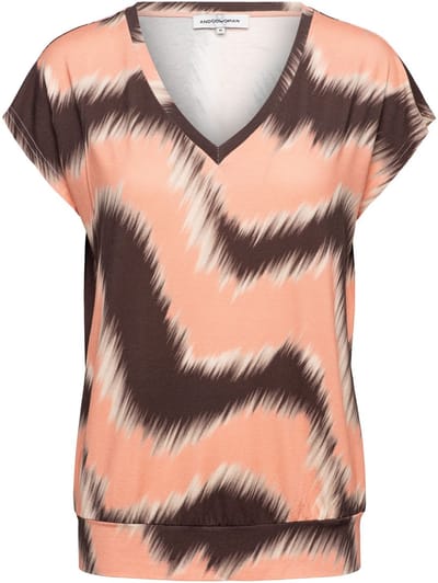 &Co Woman &co women top lucia zigzag chocolate multi