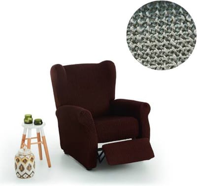 Belmarti® Stoelhoes Milos 65cm tot 90cm breed - Lichtgrijs - Voor fauteuil met beweegbare voetenbank - Anti-statisch - Ademend katoen - Premium A-kwaliteit