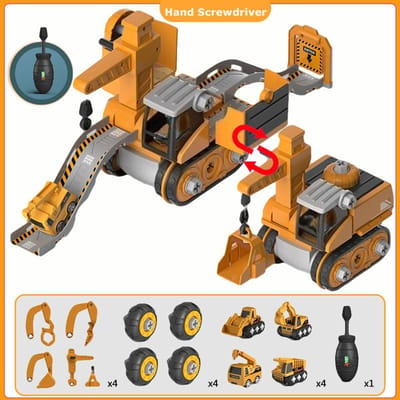 Kinderen Techniek Voertuig Elektrische Boor Gereedschap Speelgoed Match Kinderen Educatieve Geassembleerde Sets Gereedschap Voor Jongens Moer Bouw Cadeau orange