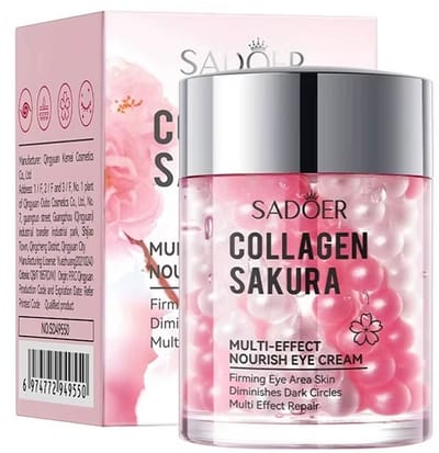 Sadoer Sakura | Collageen Oogcrème | Anti-Aging Eye Cream | Collagen Sakura Extract | Eye Care | Hydraterende Oogcrème | Tegen Donkere Kringen | Wallen Verminderen | Verstevigende Oogcrème | Anti Rimpel | 60g
