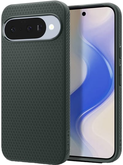 Spigen Liquid Air MagFit Hoesje Geschikt voor Google Pixel 10 / 10 Pro - Compatibel met MagSafe - Back Cover Flexibel TPU Groen
