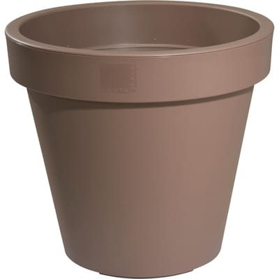 Pro Garden Bloempot - mokka bruin - rond - D25 cm - kunststof - plantenpot - tuin buiten