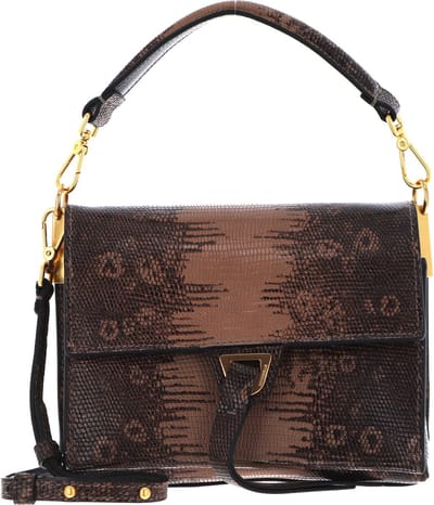 COCCINELLE Leren Handtas Schoudertas Louise Tejus Small Handbag Taupe Beige Veelkleurig