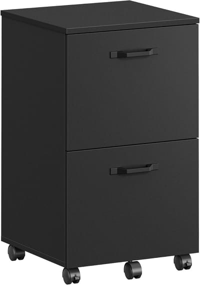 Conway Living® - Ladeblok - Ladeblok Bureau - Ladeblok op wielen - Ladekast - 2 Lades - 42x40x70 cm - Zwart