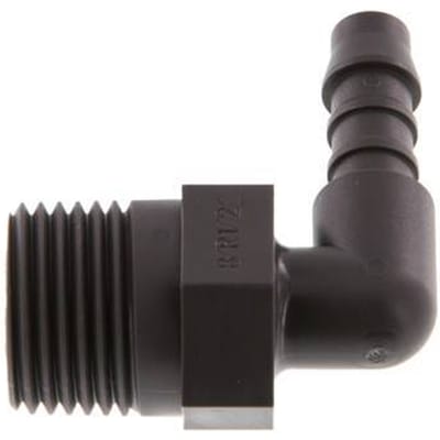 8 mm & R1/2'' PA 6 L-Slangpilaar Met buitendraad [5 Stuks]