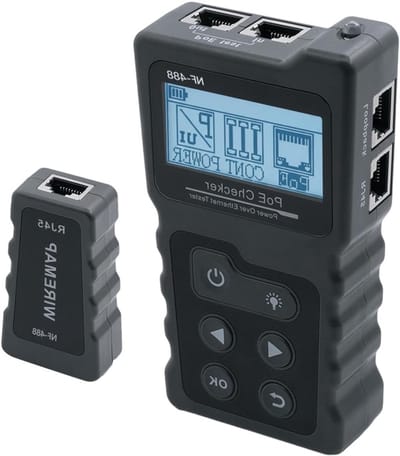 Netwerk RJ45 tester met LCD-scherm, kabeltester met POE-functie voor betrouwbare verbindingen en foutdetectie